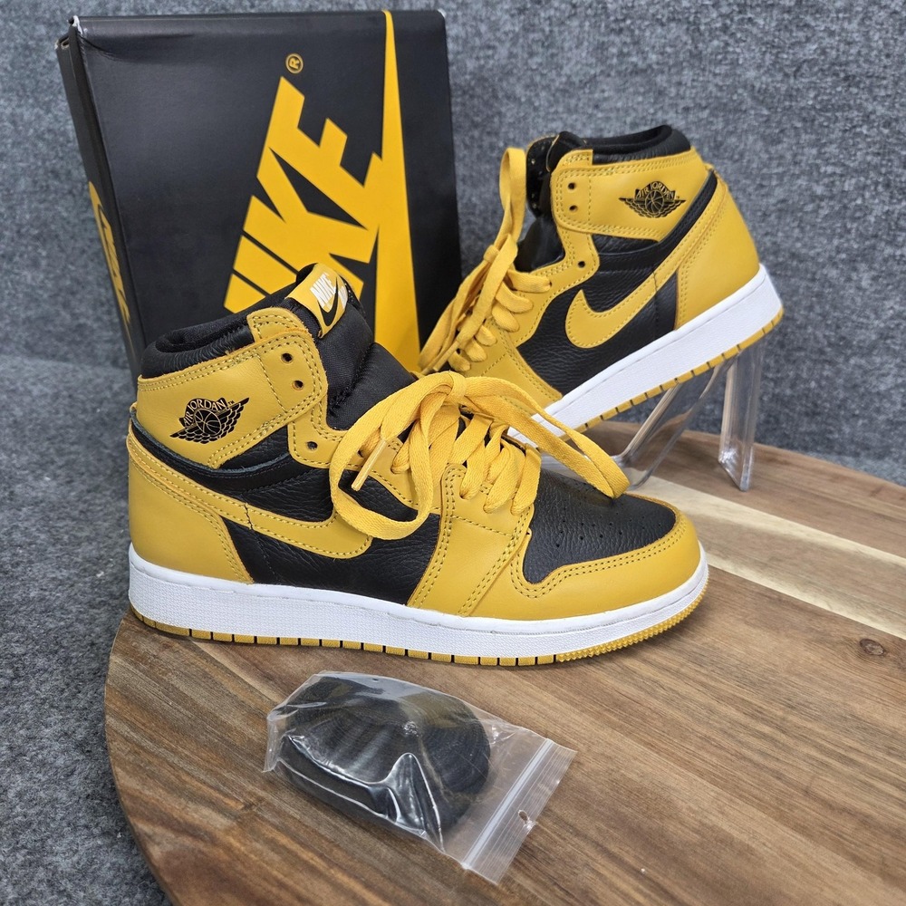 Nike Air Jordan 1 Retro High OG Shoes Youth Size 5Y Yellow Pollen 575441-701